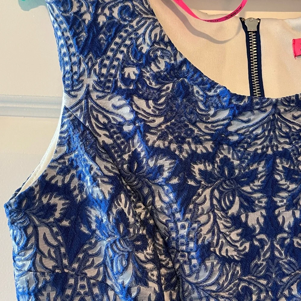 Betsey Johnson blue baroque jacquard cocktail dress - Picture 5 of 8